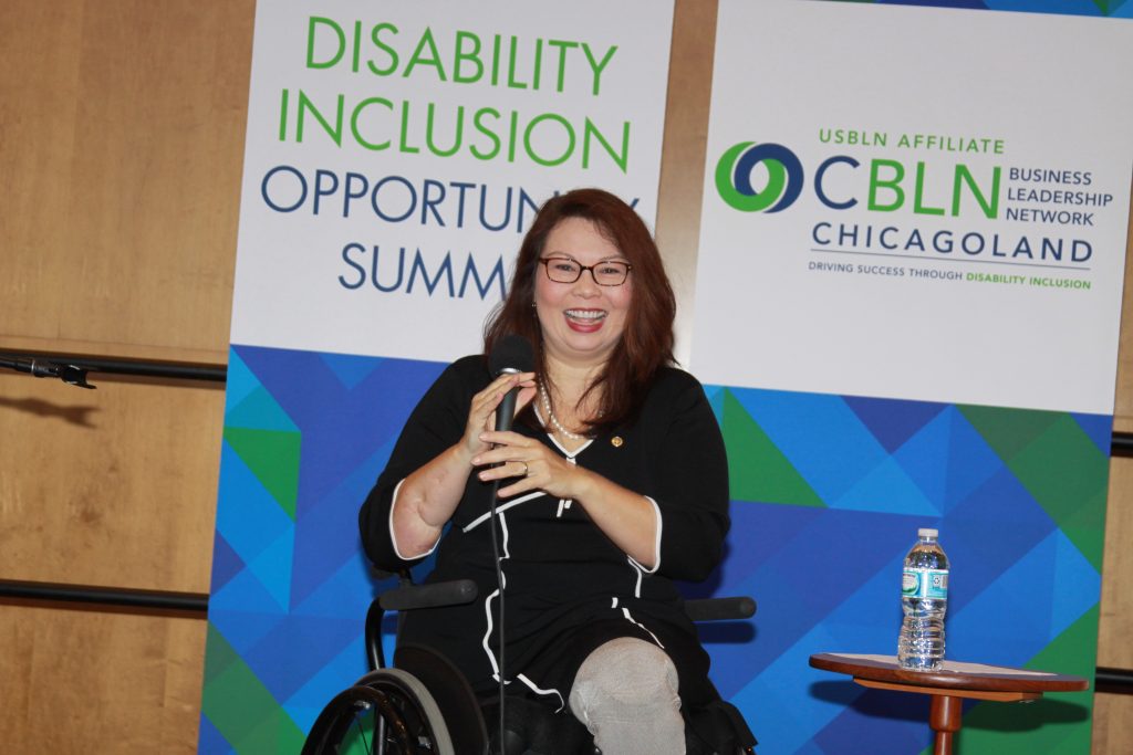 Senator Tammy Duckworth gives a keynote address at the 2017 Disability Inclusion Opportunity Summit