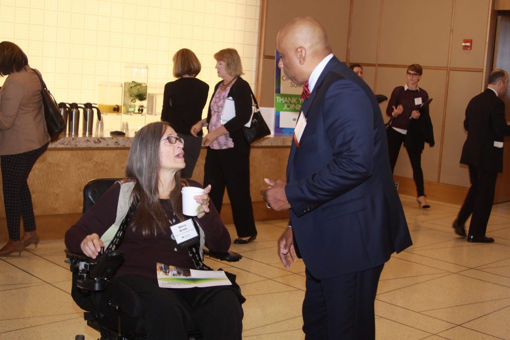 Marca Bristo & Erick Allen both from Access Living talk at the Disability Inclusion Opportunity Summit