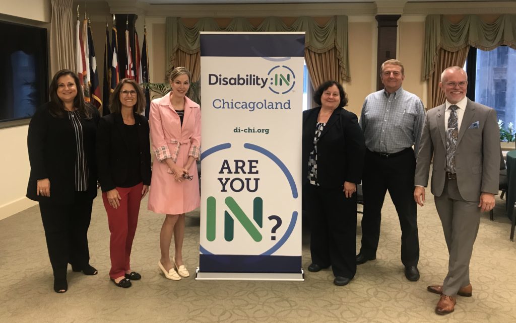 Members of the Disability:IN Chicagoland Board: Andrea Beirne, Tricia Myers, Lora Laverty, Nancy Nauheimer, Dennis Rossow & Scott Hoesman
